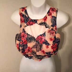 PINK floral push up bralette